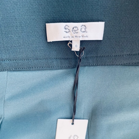 NWT! sea NY
Wool Traditions 
A-Line Zip Skirt 
DK GREEN w/ satin lining Size 0 - Picture 6 of 16